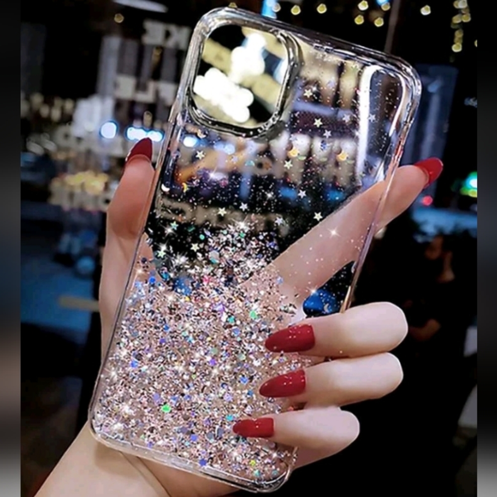 CLEARANCE‼️2pc iPhone 14 Pro Max Sequin Decor Phone Case